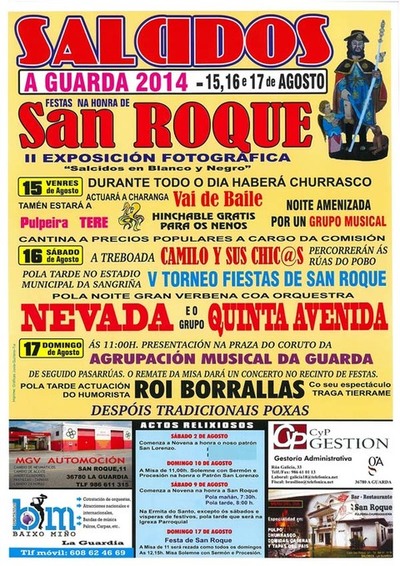 FESTAS NA HONRA DE SAN ROQUE 2014 NA GUARDA DO 15  17 DE AGOSTO