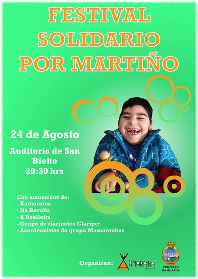 FESTIVAL SOLIDARIO POR MARTIO ESTE DOMINGO NO AUDITORIO DE SAN BIEITO DE A GUARDA