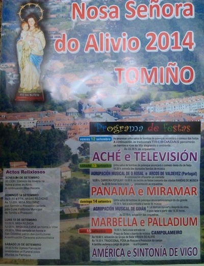 FESTAS DO ALIVIO 2014 EN TOMIO DO 12  15 DE SETEMBRO