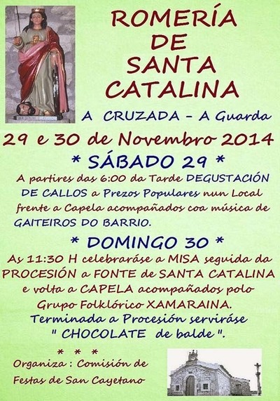 A GUARDA ACOLLE A ROMERA DE SANTA CATALINA O 29 E 30 DE NOVEMBRO DE 2014