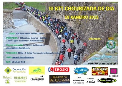 III BTT CHOURIZADA DE OIA ESTE DOMINGO 18 DE XANEIRO