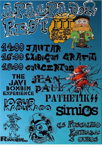 APALPADOR FEST O SBADO 27 DE DECEMBRO NA GUARDA
