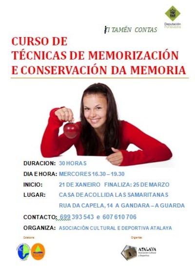 PLAZAS LIBRES PARA EL CURSO DE TCNICAS DE MEMORIA Y CONSERVACIN DE MEMORIA