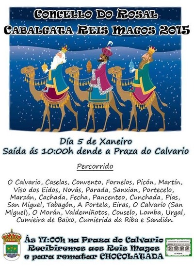 CABALGATA REIS MAGOS 2015 O 5 DE XANEIRO NO ROSAL