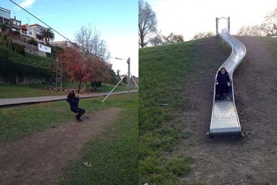 OS NENOS E NENAS PODEN DISFRUTAR, DENDE HAI SEMANAS, DUNHA TIROLINA E UN TOBOGN NO PASEO FLUVIAL DE TUI