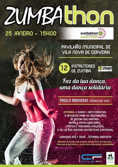 MEGA AULA SOLIDRIA DE ZUMBA FITNESS AGENDADA PARA DIA 25 EM CERVEIRA