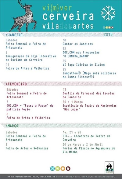 AGENDA VILANOVA DE CERVEIRA JANEIRO, FEVEREIRO E MARO 2015