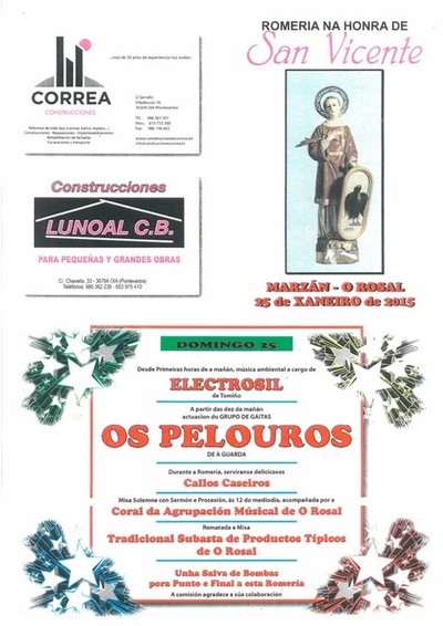 ROMERA NA HONRA DE SAN VICENTE EN MARZN-O ROSAL O 25 DE XANEIRO DE 2015