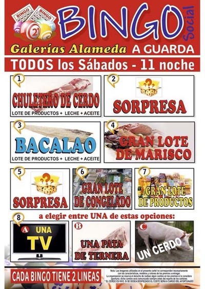 BINGO SOCIAL FESTAS DO MONTE TODOS OS SBADOS