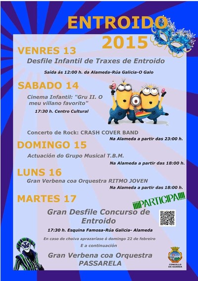 A GUARDA ACOLLE ESTE MARTES O DESFILE DE ENTROIDO 2015