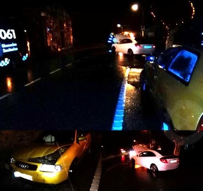 COLISIN ENTRE DOUS TURISMOS NA PO-350 EN TOMIO