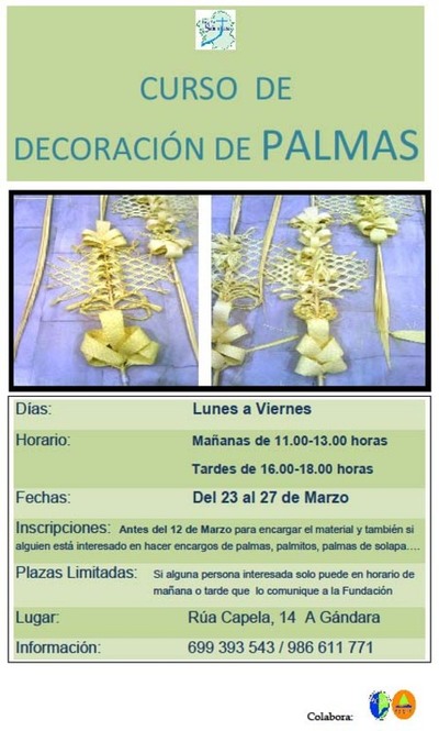 CURSO DECORACIN DE PALMAS NAS SAMARITANAS DE A GUARDA