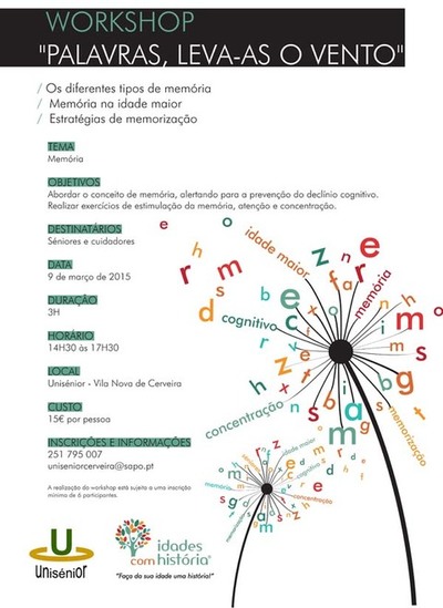 WORKSHOP -PALAVRAS, LEVA-AS O VENTO-