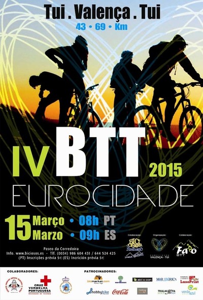 O DOMINGO 15 DE MARZO CELEBRARASE A IV EUROCIDADE BTT