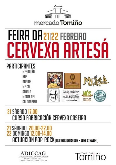 O CONCELLO DE TOMIO E A ASOCIACIN PARA A DIVULGACIN DA CULTURA DA CERVEXA ARTES GALEGA ORGANIZAN ESTA FIN DE SEMANA A FEIRA DA CERVEXA ARTES