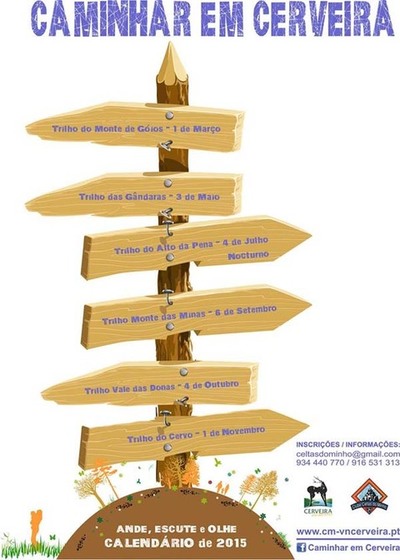 CALENDARIO CAMINHAR EM CERVEIRA 2015