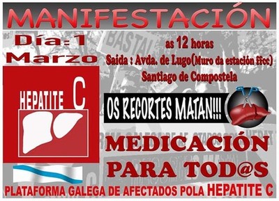 MANIFESTACIN DA PLATAFORMA GALEGA DE AFECTADOS POLA HEPATITE C ESTE DOMINGO