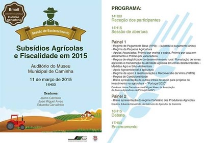 SUBSIDIOS AGRCOLAS E FISCALIDADE 2015O 11 DE MARO EM CAMINHA