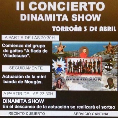 II CONCIERTO DINAMITA SHOW EL 3 DE ABRIL EN TORROA-OIA