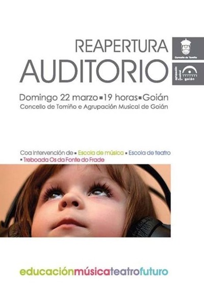 O AUDITORIO DE GOIN REABRE AS SAS PORTAS O DOMINGO 22 DE MARZO