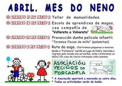ABRIL: MES DO NENO NA ASOCIACIN DE VECIOS DE FORCADELA EN TOMIO