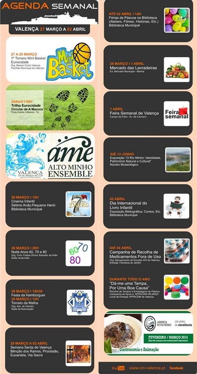AGENDA SEMANAL VALENCA DO MINHO 27 MARO-2 ABRIL 2015
