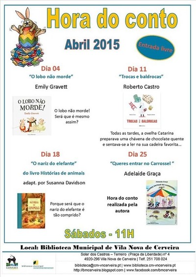 HORA DO CONTO - ABRIL 2015 - NA BIBLIOTECA DE VILANOVA DE CERVEIRA