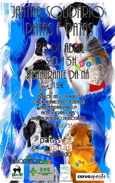 JANTAR SOLIDARIO PATAS E PATAS O 25 DE ABRIL DE 2015