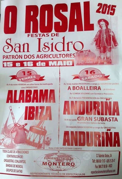FESTAS DE SAN ISIDRO O 15 E 16 DE MAIO DE 2015 NO ROSAL