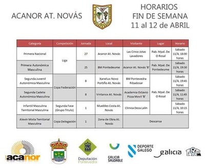 PARTIDOS DO ACANOR ATL NOVAS PARA ESTA FIN DE SEMANA