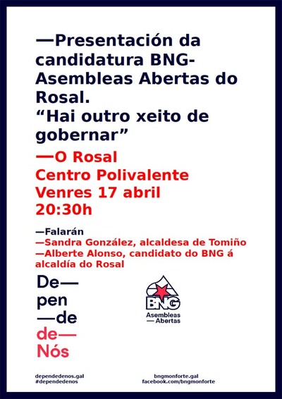 PRESENTACIN CANDIDATURA BNG ASAMBLEAS ABERTAS O ROSAL