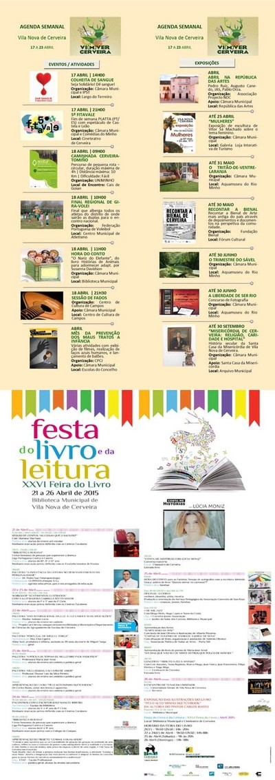 AGENDA SEMANAL DO MUNICPIO DE VILA NOVA DE CERVEIRA 17 A 23 DE ABRIL
