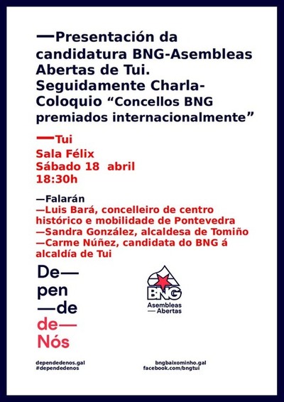 O BNG-ASEMBLEAS ABERTAS DE TUI PRESENTAR A SA CANDIDATURA ESTE SBADO