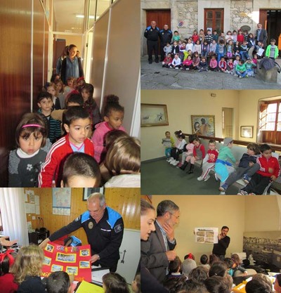 OS ALUMNOS E ALUMNAS DE EDUCACIN INFANTIL DO COLEXIO -A SANGRIA- VISITAN O CONCELLO E A POLICA LOCAL