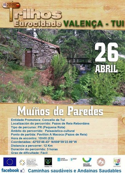 ESTE DOMINGO CELBRASE A ANDAINA MUO DE PAREDES, DENTRO DO CIRCUTO DE ANDAINAS SAUDABLES DA EUROCIDADE