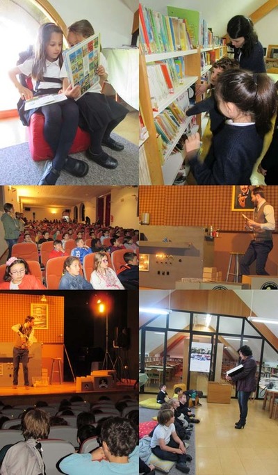 MIS DE 400 ESCOLARES CELEBRAN O DA INTERNACIONAL DO LIBRO GOZANDO DUNHA OBRA DE TEATRO E DESCUBRINDO A BIBLIOTECA MUNICIPAL