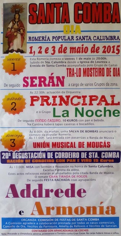 FESTAS SANTA COMBA 2015 DO 1  3 DE MAIO EN OIA