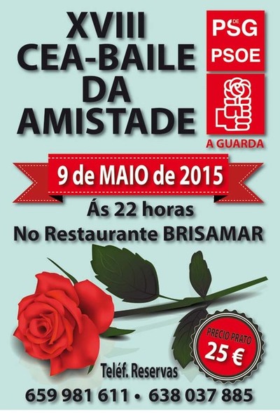 XVIII CEA-BAILE DA AMISTADE O 9 DE MAIO NA GUARDA