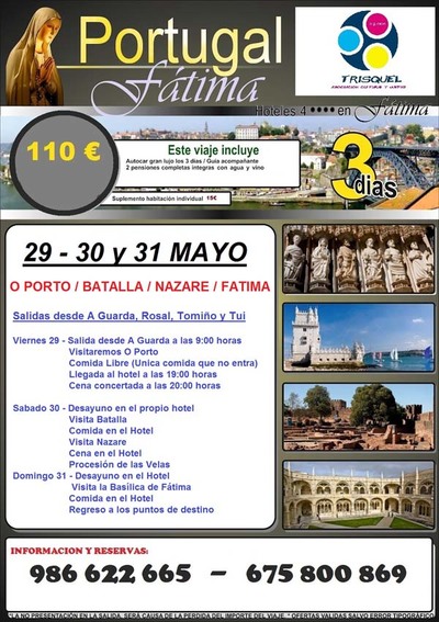 A ASOCIACIN TRISQUEL ORGANIZA UNHA VIAXE A FTIMA DO 29  31 DE MAIO