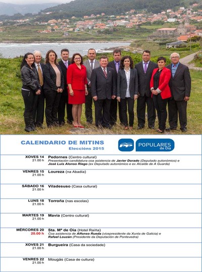 CALENDARIO DE MITINS DO PARTIDO POPULAR DE OIA