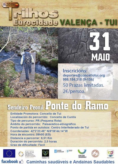 O DOMINGO 31 DE MAIO CELEBRARASE A ANDAINA SAUDABLE POLO SENDEIRO PEONIL -PONTE DO RAMO- EN CUNTIS