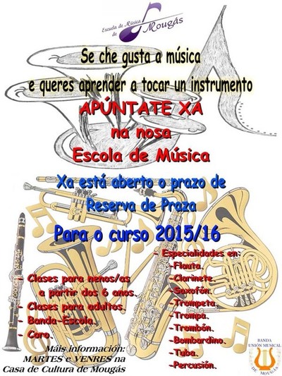 A ESCOLA DE MSICA DE MOUGS ABRE O PRAZO DE MATRCULA DO CURSO 2015/2016