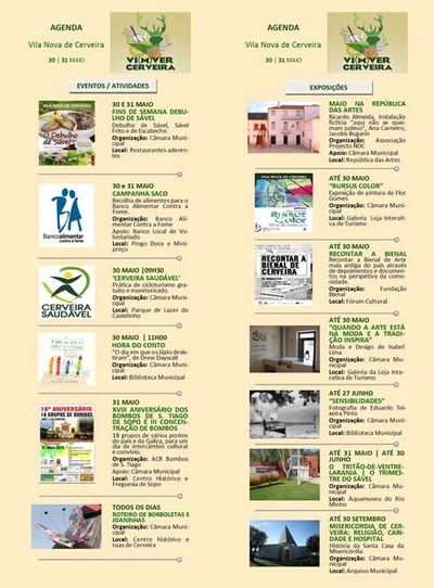 AGENDA SEMANAL VILANOVA DE CERVEIRA 30-31 MAIO 2015 ABRIL 2015