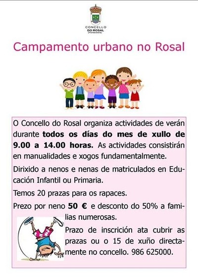 CAMPAMENTO URBANO NO ROSAL NO MES DE XULLO