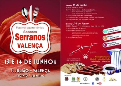 FESTIVAL GASTRONMICO SABORES SERRANOS DE 13 E 14 DE JUNHO EM VALENA DO MINHO