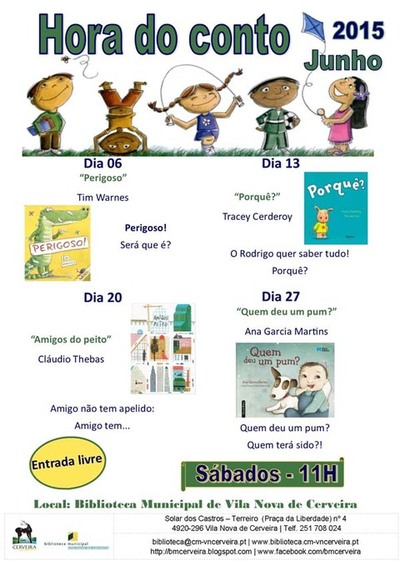 HORA DO CONTO - JUNHO 2015 - NA BIBLIOTECA DE VILANOVA DE CERVEIRA