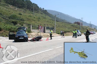 TRXICO FALECEMENTO DUN MOTORISTA NUNHA FORTE COLISIN CUN TURISMO NA PO-552 NAS MARIAS - OIA