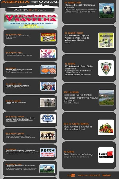 AGENDA SEMANAL VALENCA DO MINHO 5-11 JUNHO 2015