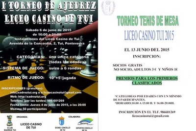 TORNEO DE AJEDRZ Y TENIS DE MESA EN EL LICEO CASINO DE TUI