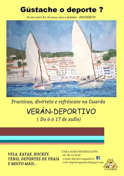 LTIMO DA DE INSCRICIN PARA PARTICIPAR NAS ACTIVIDADES DO VERN-DEPORTIVO ORGANIZADO POLO CONCELLO DA GUARDA